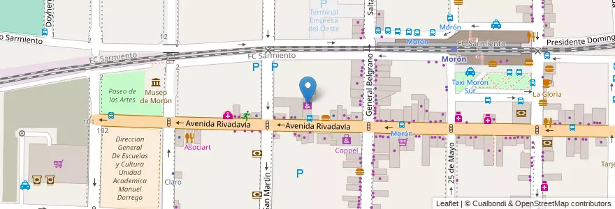 Mapa de ubicacion de Ribeiro en Arjantin, Buenos Aires, Partido De Morón, Morón.