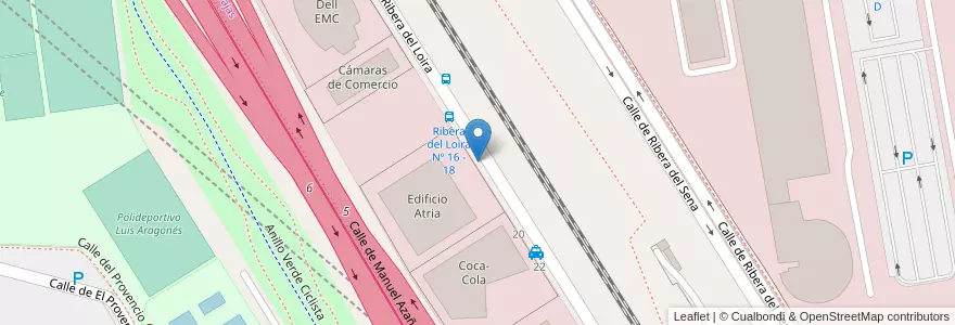 Mapa de ubicacion de RIBERA DEL LOIRA, CALLE, DE LA,16 en Sepanyol, Comunidad De Madrid, Comunidad De Madrid, Área Metropolitana De Madrid Y Corredor Del Henares, Madrid.