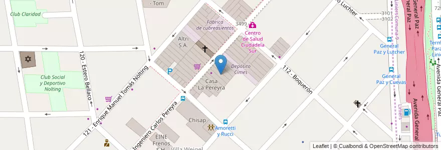 Mapa de ubicacion de Ricar Chapa y Pintura en آرژانتین, استان بوئنوس آیرس, Partido De Tres De Febrero, Ciudadela.