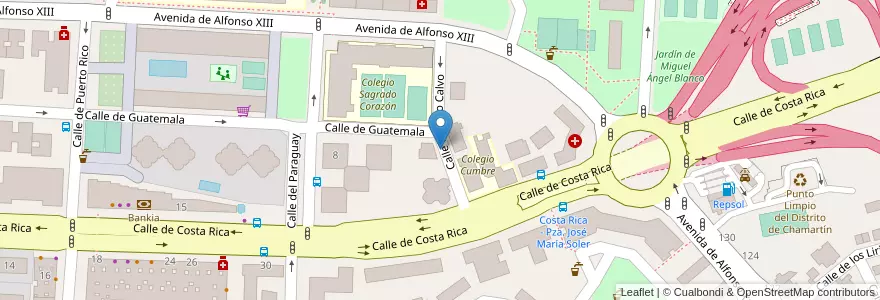 Mapa de ubicacion de RICARDO CALVO, CALLE, DE,3 en Spanien, Autonome Gemeinschaft Madrid, Autonome Gemeinschaft Madrid, Área Metropolitana De Madrid Y Corredor Del Henares, Madrid.
