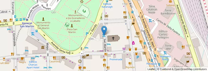 Mapa de ubicacion de Ricardo Rojas, Retiro en アルゼンチン, Ciudad Autónoma De Buenos Aires, Comuna 1, ブエノスアイレス.