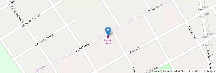 Mapa de ubicacion de Ricardo Ruta en Аргентина, Буэнос-Айрес, Partido De Almirante Brown, Ministro Rivadavia.