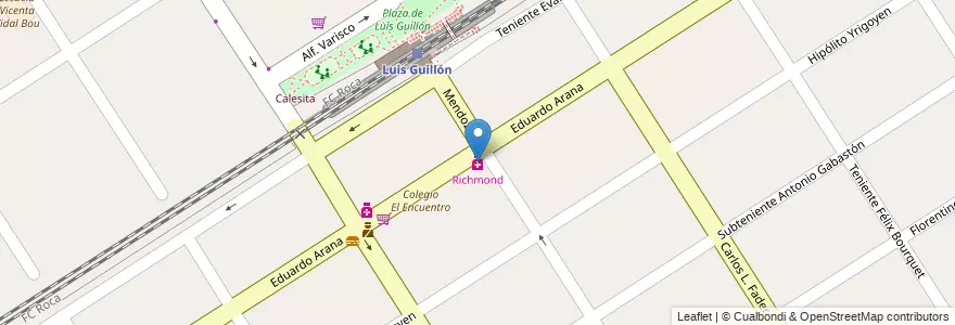 Mapa de ubicacion de Richmond en Argentina, Buenos Aires, Partido De Esteban Echeverría, Luis Guillón.