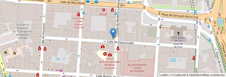 Mapa de ubicacion de Rick’s en España, Comunidad De Madrid, Comunidad De Madrid, Área Metropolitana De Madrid Y Corredor Del Henares, Madrid.
