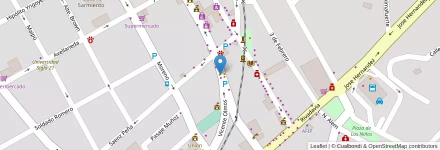 Mapa de ubicacion de Ricky Pizzas en Argentina, Córdova, Departamento Cruz Del Eje, Municipio De Cruz Del Eje, Pedanía Cruz Del Eje, Cruz Del Eje.