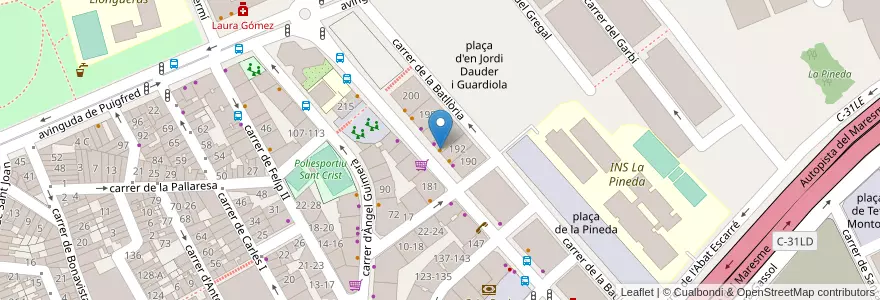 Mapa de ubicacion de Rico Doner Kebab & Pizza en Spain, Catalonia, Barcelona, Barcelonès, Badalona.