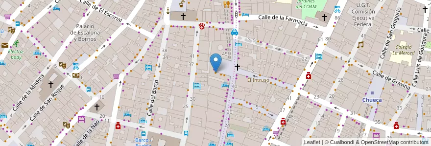 Mapa de ubicacion de Ricos Tacos en Spain, Community Of Madrid, Community Of Madrid, Área Metropolitana De Madrid Y Corredor Del Henares, Madrid.