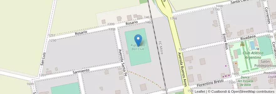 Mapa de ubicacion de Rigby Foot Ball Club en 阿根廷, Santa Fe, Departamento San Jerónimo, Municipio De López, López.