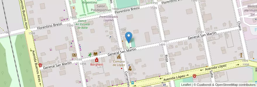 Mapa de ubicacion de Rigby Foot Ball Club en Argentina, Santa Fe, Departamento San Jerónimo, Municipio De López, López.