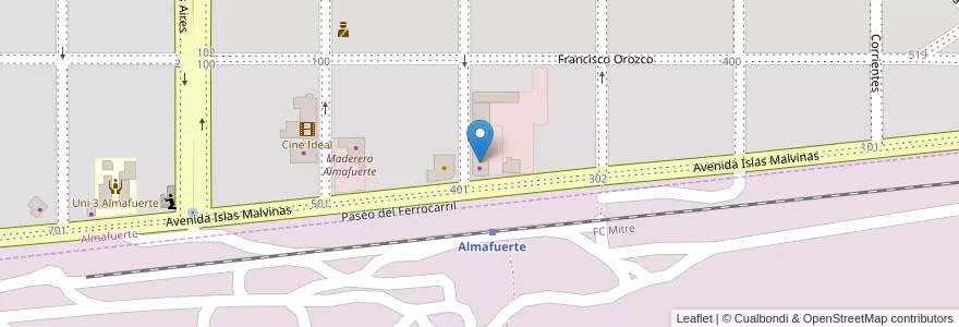 Mapa de ubicacion de Riherco en Аргентина, Кордова, Departamento Tercero Arriba, Pedanía Salto, Municipio De Almafuerte, Almafuerte.