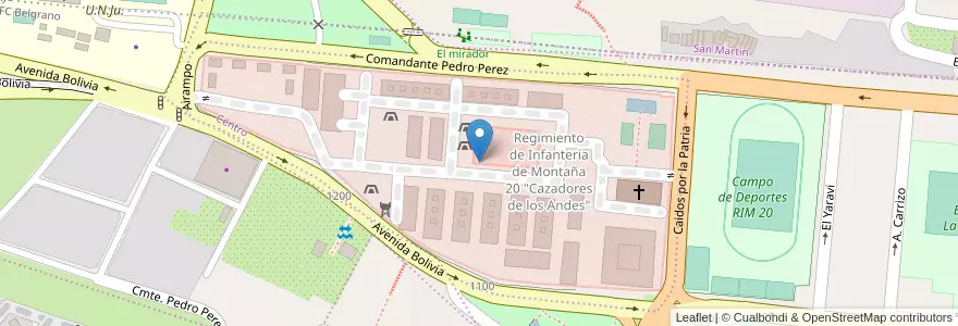 Mapa de ubicacion de RIM 20 en الأرجنتين, Jujuy, Departamento Doctor Manuel Belgrano, Municipio De San Salvador De Jujuy.