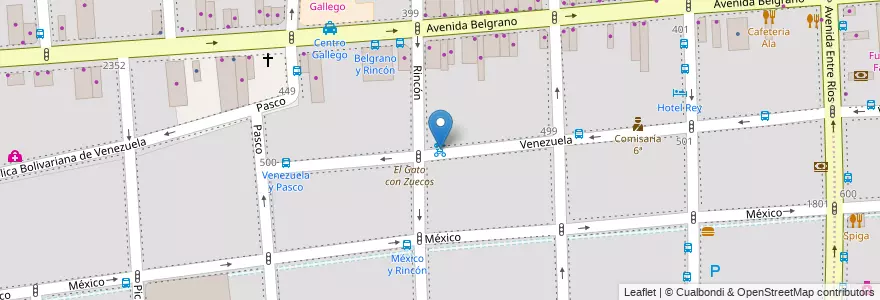 Mapa de ubicacion de Rincón, Balvanera en Аргентина, Буэнос-Айрес, Comuna 3, Буэнос-Айрес.