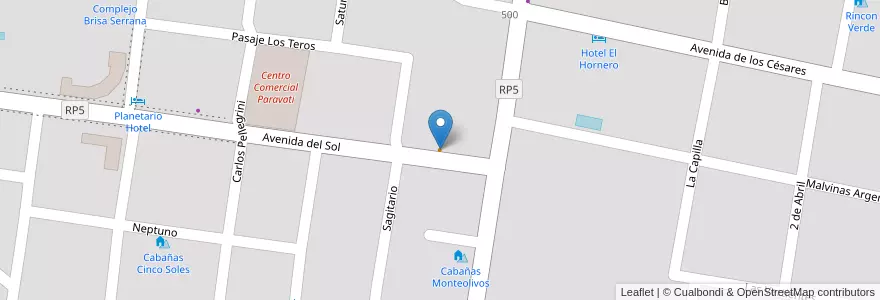 Mapa de ubicacion de Rincon de Amigos en 阿根廷, San Luis, Junín, Municipio De Merlo, Villa De Merlo.