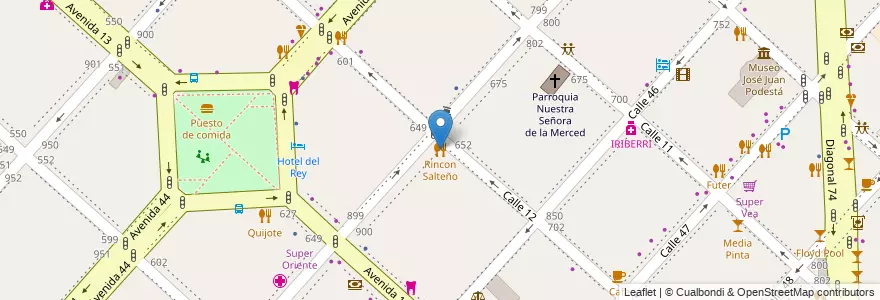 Mapa de ubicacion de Rincon Salteño, Casco Urbano en Arjantin, Buenos Aires, Partido De La Plata, La Plata.
