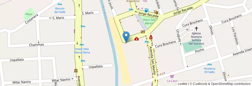 Mapa de ubicacion de Rincón Suizo en 阿根廷, Córdoba, Departamento San Alberto, Pedanía Tránsito, Mina Clavero, Municipio De Mina Clavero.