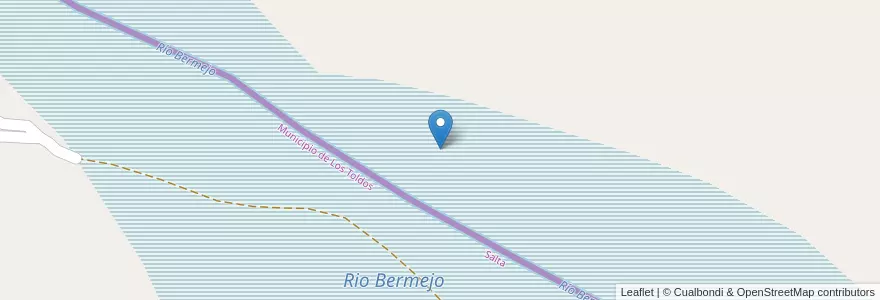 Mapa de ubicacion de Rio Bermejo en アルゼンチン, サルタ州, Municipio De Los Toldos.