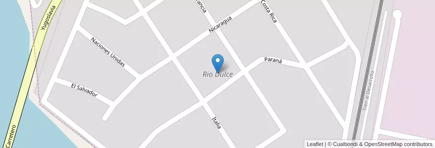 Mapa de ubicacion de Rio Dulce en アルゼンチン, サンティアゴ・デル・エステロ州, Departamento Banda, La Banda.
