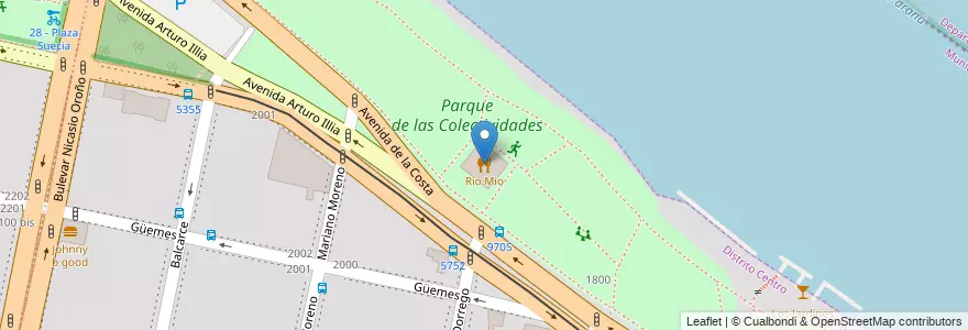 Mapa de ubicacion de Río Mio en Arjantin, Santa Fe, Departamento Rosario, Municipio De Rosario.