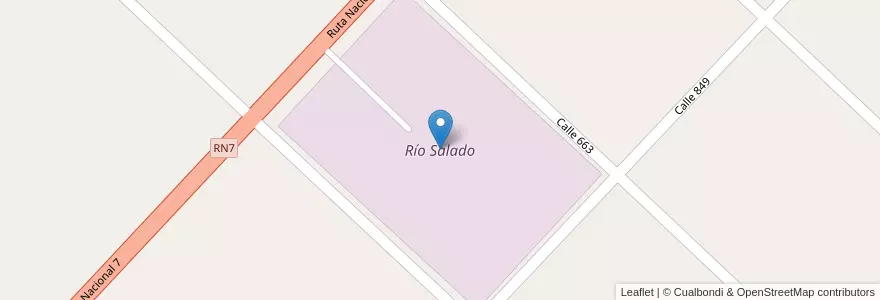 Mapa de ubicacion de Río Salado en Arjantin, Buenos Aires, Partido De Chacabuco.