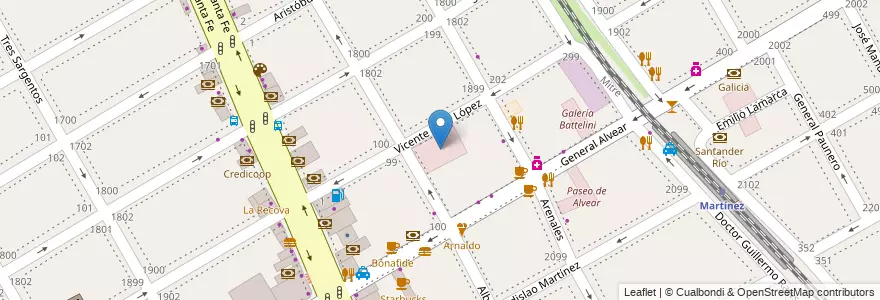 Mapa de ubicacion de Río Shopping en Argentinien, Provinz Buenos Aires, Partido De San Isidro, Martínez.