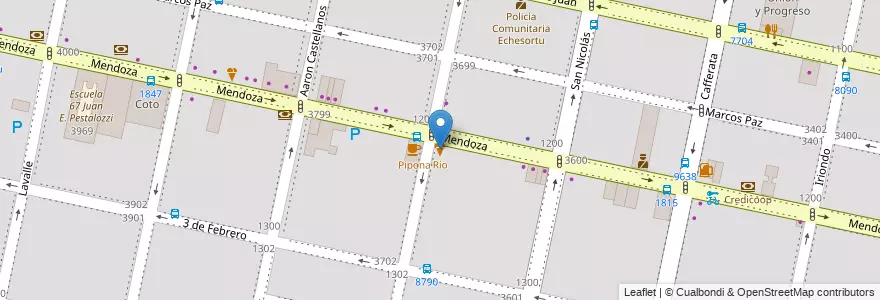 Mapa de ubicacion de Río en Arjantin, Santa Fe, Departamento Rosario, Municipio De Rosario, Rosario.