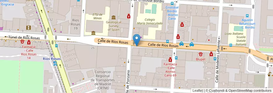 Mapa de ubicacion de RIOS ROSAS, CALLE, DE,30 en Испания, Мадрид, Мадрид, Área Metropolitana De Madrid Y Corredor Del Henares, Мадрид.