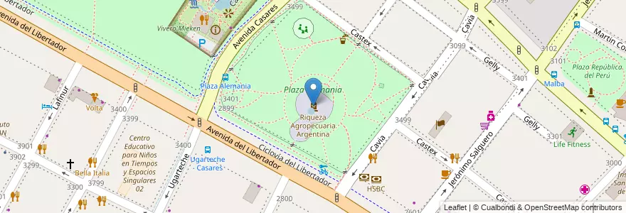 Mapa de ubicacion de Riqueza Agropecuaria Argentina, Palermo en Arjantin, Ciudad Autónoma De Buenos Aires, Buenos Aires, Comuna 14.