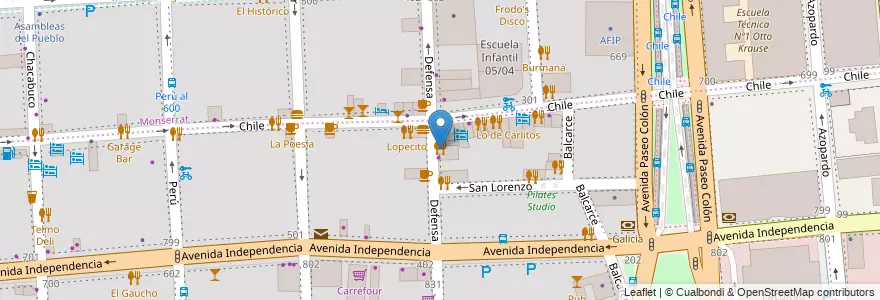 Mapa de ubicacion de Rising Sun, San Telmo en Argentina, Ciudad Autónoma De Buenos Aires, Comuna 1, Buenos Aires.