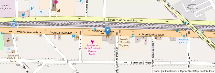 Mapa de ubicacion de Ristretto en Arjantin, Buenos Aires, Partido De La Matanza, Ramos Mejía.