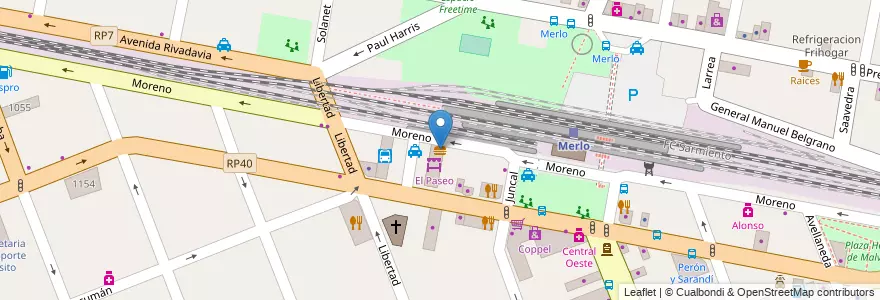 Mapa de ubicacion de Ritmo en Arjantin, Buenos Aires, Partido De Merlo, Merlo.