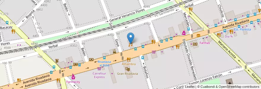 Mapa de ubicacion de Rivadavia, Velez Sarsfield en 阿根廷, Ciudad Autónoma De Buenos Aires, 布宜诺斯艾利斯, Comuna 10.