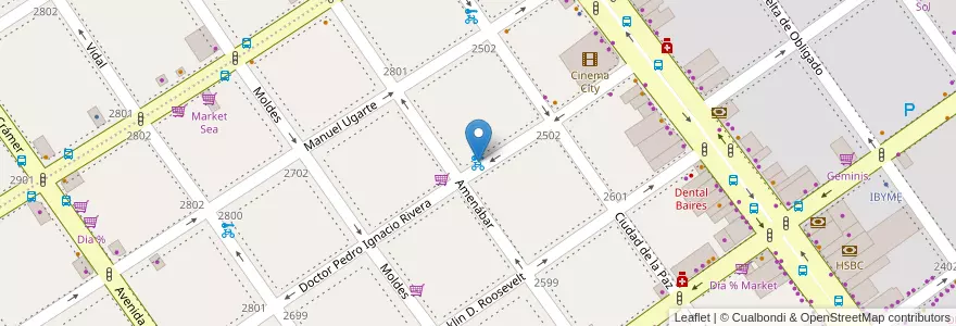 Mapa de ubicacion de Rivera en アルゼンチン, Ciudad Autónoma De Buenos Aires, ブエノスアイレス, Comuna 13.