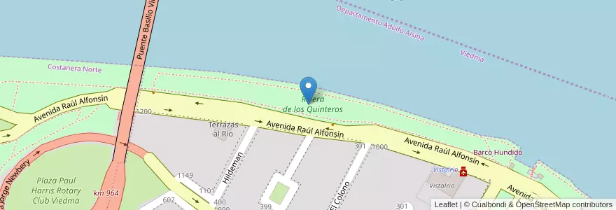 Mapa de ubicacion de Rivera de los Quinteros en Argentine, Partido De Patagones, Carmen De Patagones, Viedma.