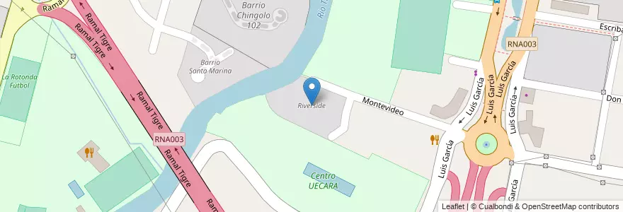 Mapa de ubicacion de Riverside en Arjantin, Buenos Aires, Partido De Tigre, Tigre.