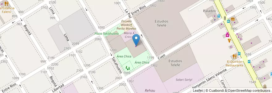 Mapa de ubicacion de Robayna en アルゼンチン, ブエノスアイレス州, Partido De San Isidro, Martínez.