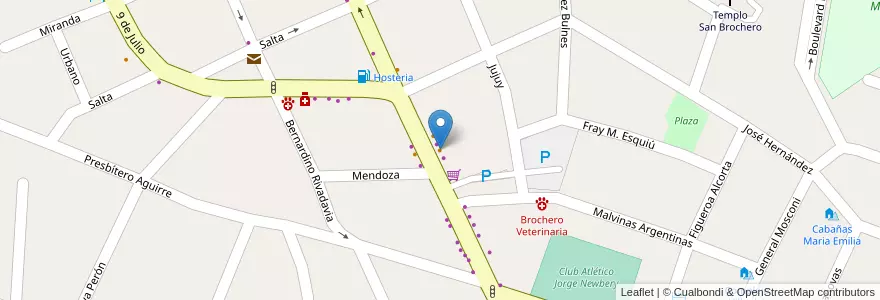 Mapa de ubicacion de Robertito en アルゼンチン, コルドバ州, Departamento San Alberto, Villa Cura Brochero, Pedanía Tránsito, Municipio De Villa Cura Brocheroa.