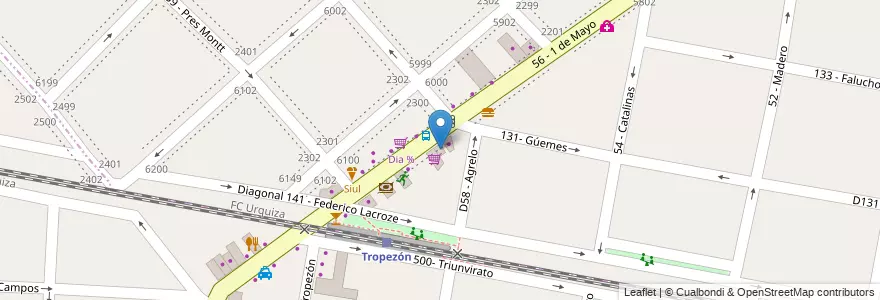 Mapa de ubicacion de Roberto en Arjantin, Buenos Aires, Partido De General San Martín.