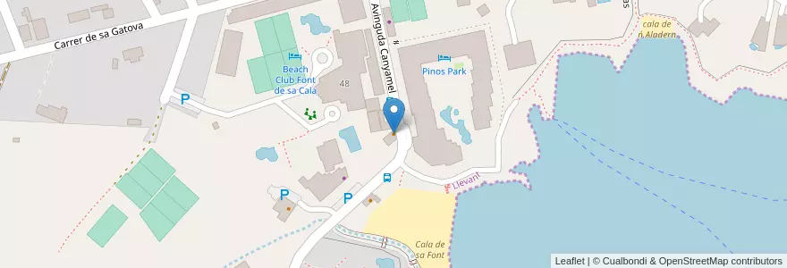 Mapa de ubicacion de Roberto's Café Bar Grill en اسپانیا, جزایر بالئارس, España (Mar Territorial), Llevant, جزایر بالئارس, Capdepera.