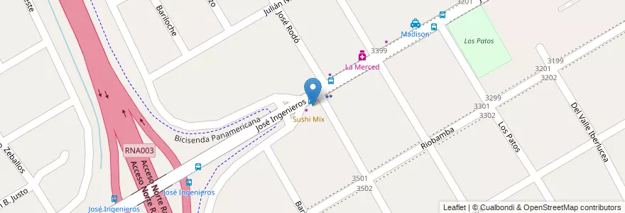 Mapa de ubicacion de Rochino en Arjantin, Buenos Aires, Partido De San Isidro, Beccar.