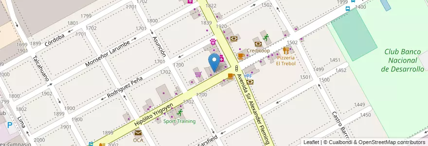 Mapa de ubicacion de Rock Burger en Arjantin, Buenos Aires, Partido De San Isidro, Martínez.
