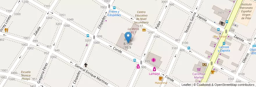 Mapa de ubicacion de Rock & Pop 95.9, Colegiales en Argentina, Autonomous City Of Buenos Aires, Autonomous City Of Buenos Aires.