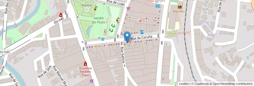 Mapa de ubicacion de Rocko Pizza en スペイン, ガリシア州, オウレンセ, Ourense, オウレンセ.