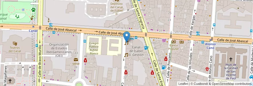 Mapa de ubicacion de Rock•Ola. El templo de la movida en Sepanyol, Comunidad De Madrid, Comunidad De Madrid, Área Metropolitana De Madrid Y Corredor Del Henares, Madrid.