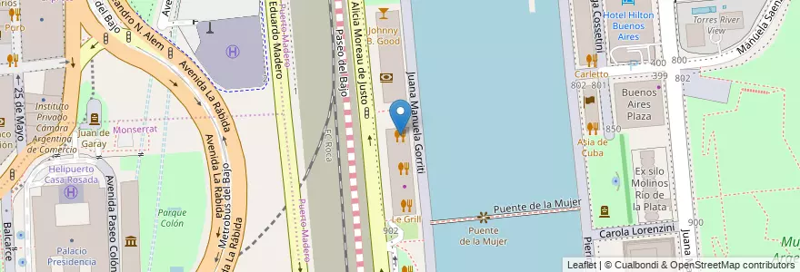 Mapa de ubicacion de Rodizio, Puerto Madero en アルゼンチン, Ciudad Autónoma De Buenos Aires, Comuna 1, ブエノスアイレス.