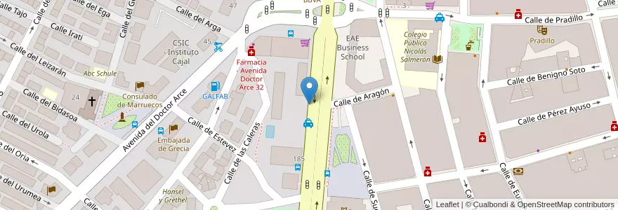 Mapa de ubicacion de RODRIGO URIA, PLAZA, DE,S/N en 西班牙, Comunidad De Madrid, Comunidad De Madrid, Área Metropolitana De Madrid Y Corredor Del Henares, Madrid.