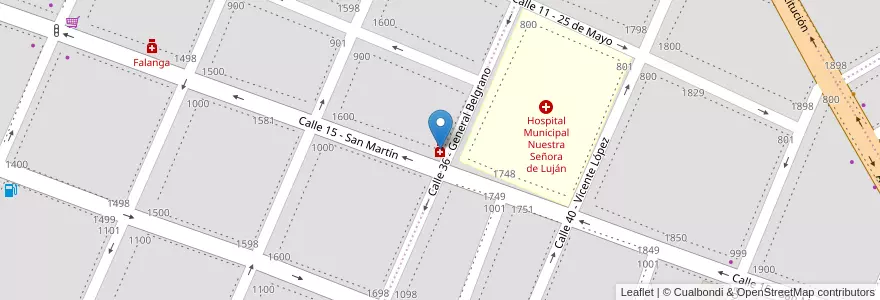 Mapa de ubicacion de Rodriguez en Argentine, Province De Buenos Aires, Partido De Luján.