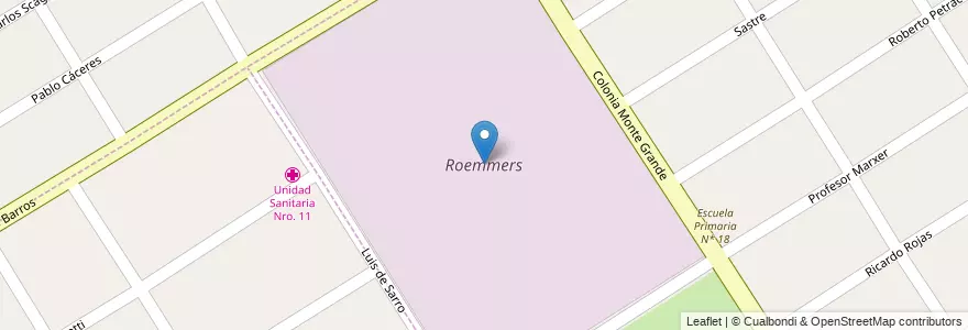 Mapa de ubicacion de Roemmers en 아르헨티나, 부에노스아이레스주, Partido De Esteban Echeverría, Luis Guillón.
