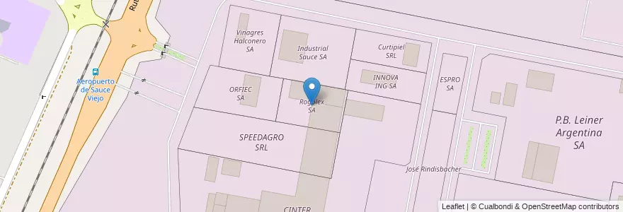 Mapa de ubicacion de Rogolex SA en Argentina, Santa Fe, Departamento La Capital, Municipio De Sauce Viejo.