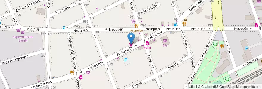 Mapa de ubicacion de Rojas, Caballito en Argentinië, Ciudad Autónoma De Buenos Aires, Buenos Aires, Comuna 6.