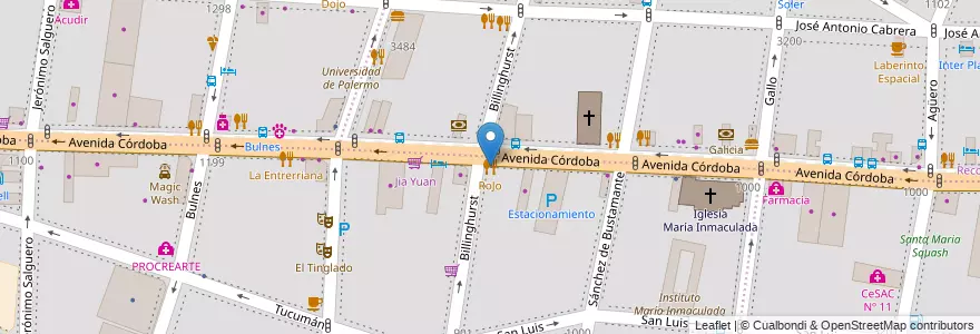 Mapa de ubicacion de RoJo, Almagro en Arjantin, Ciudad Autónoma De Buenos Aires, Buenos Aires.